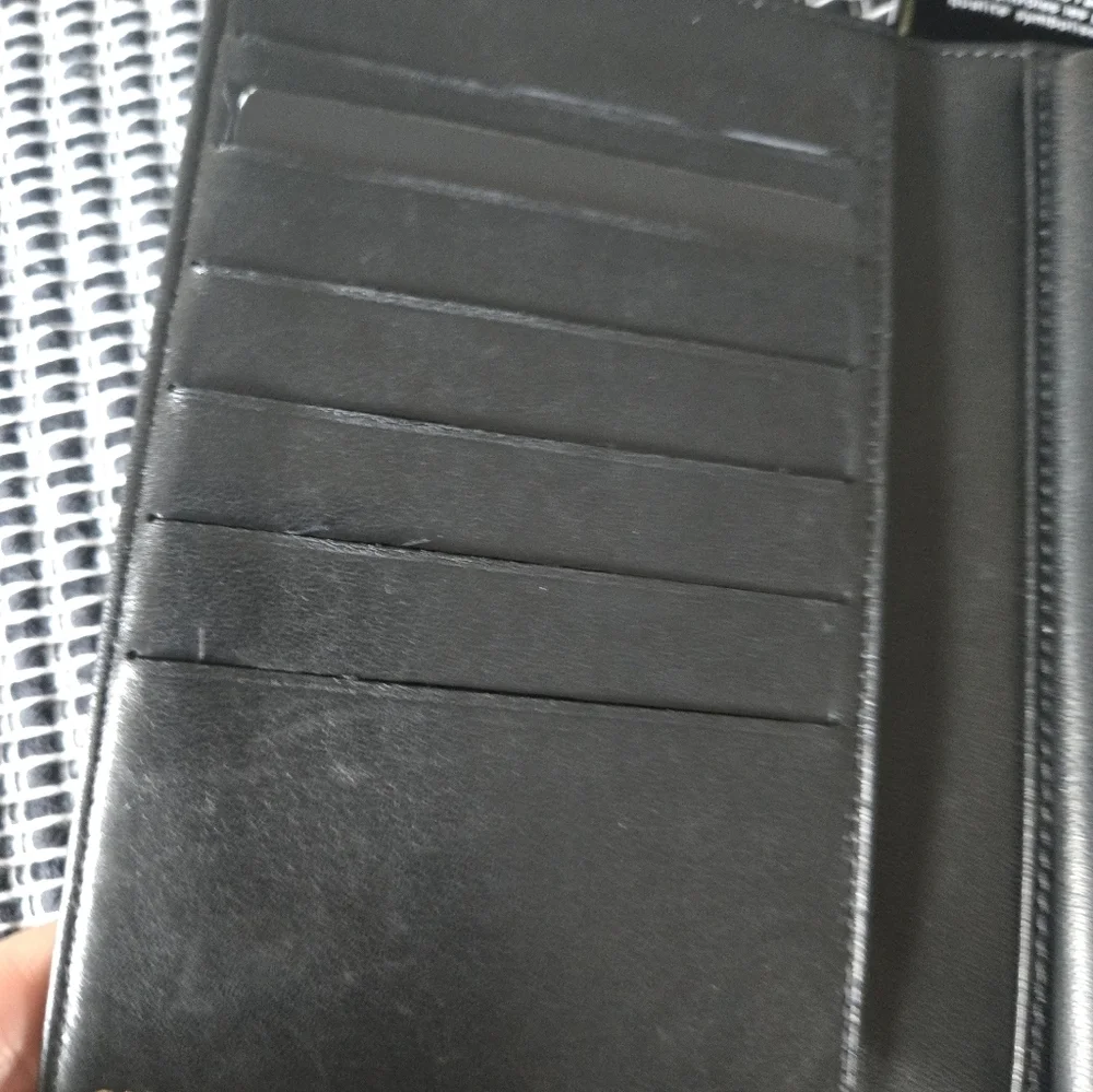 Chane CC Logol Black Leather Wallet